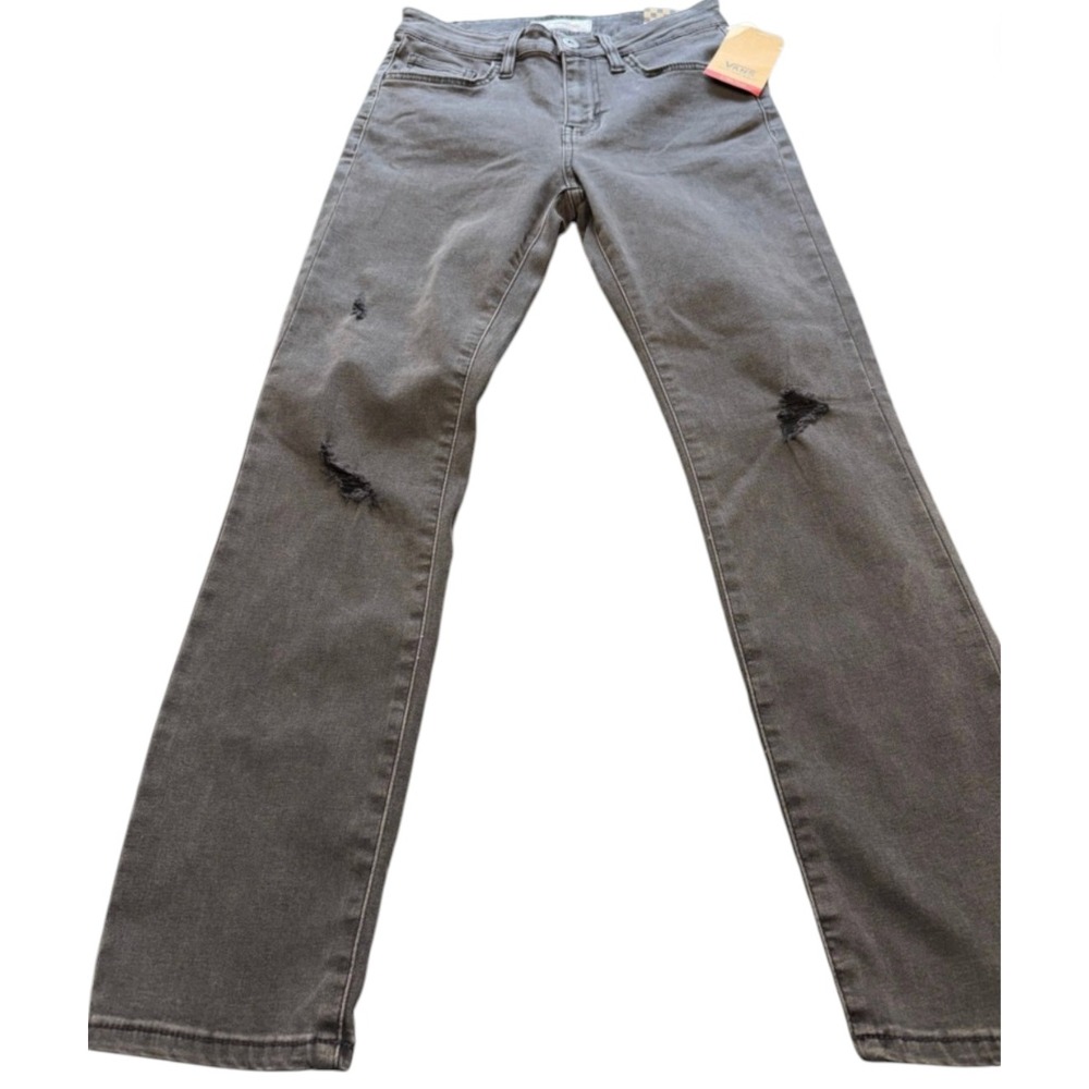 Vans Hi Rise Skinny Jeans Women's Size 25 Gray Stretch Distressed Denim‎ NWT